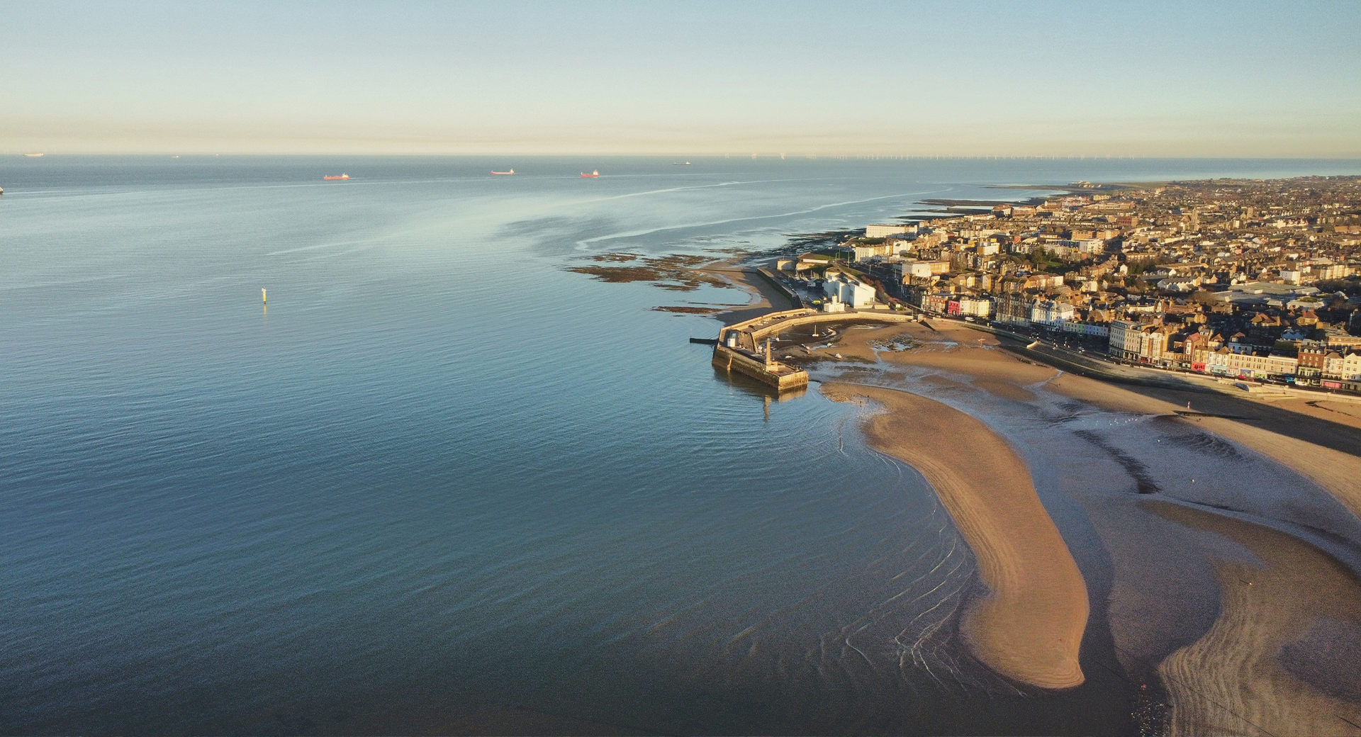 An aerial view of Margate Beach 