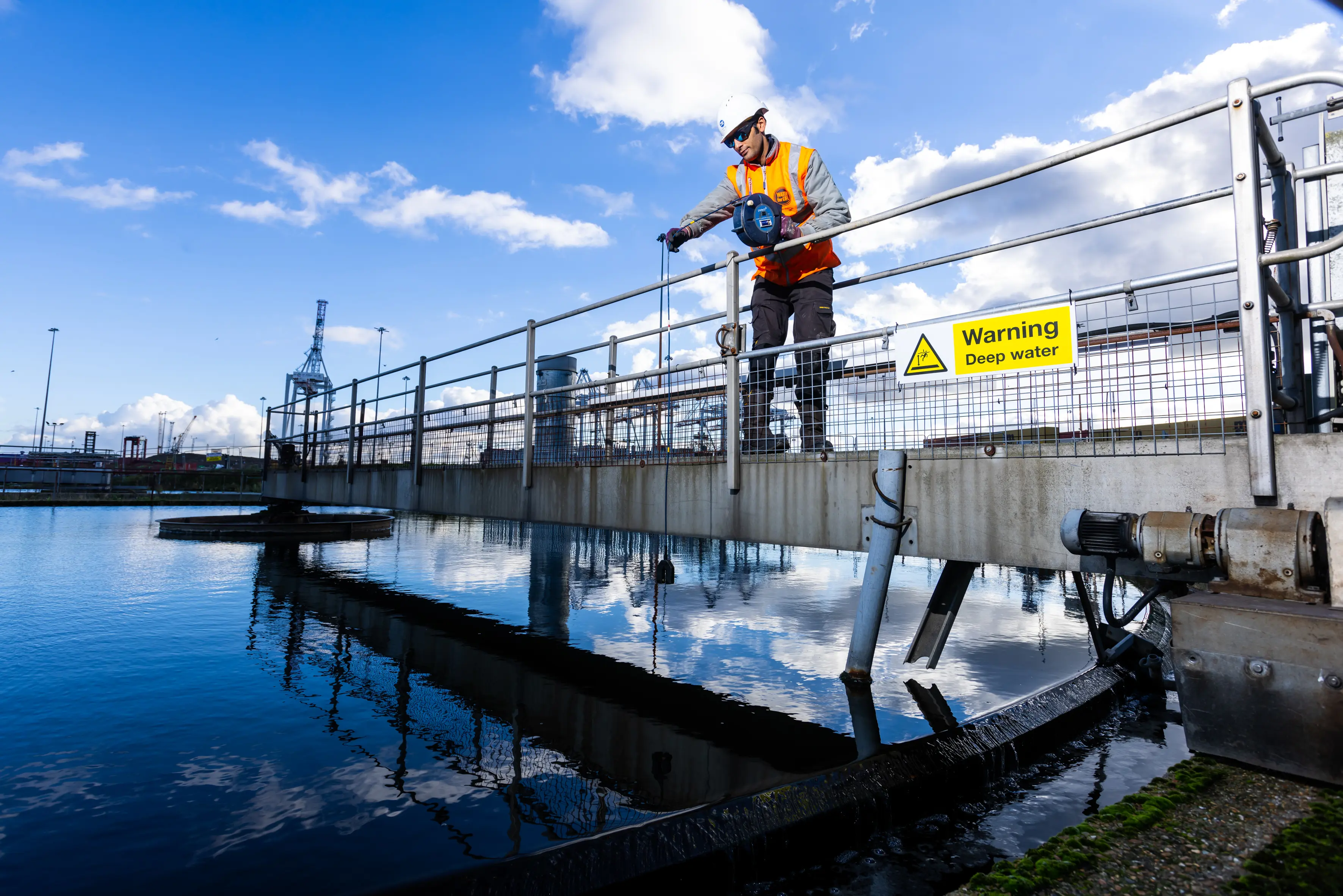 Southern Water worker conducting water tests